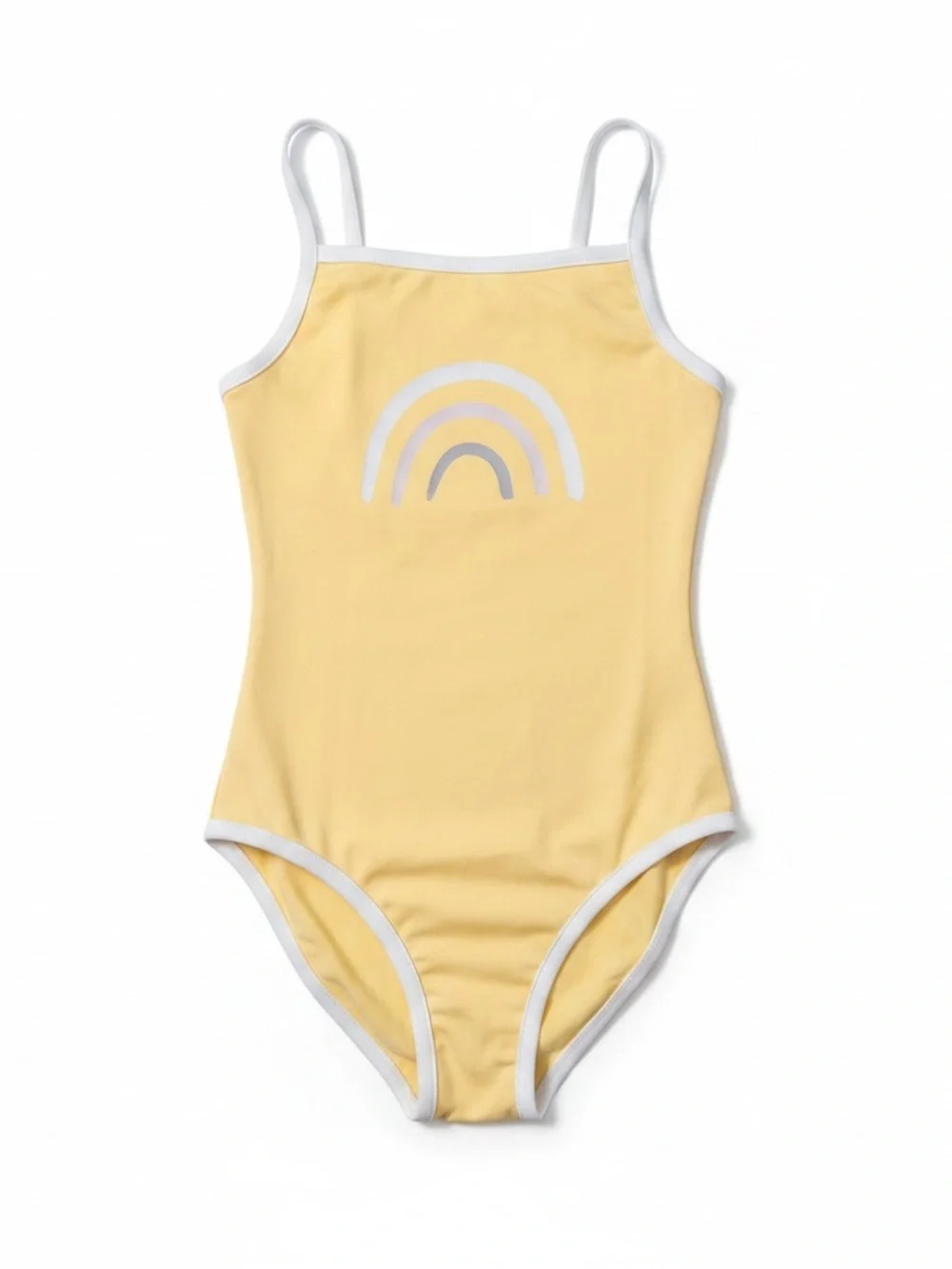 The Sunday Collective Girls Yellow One-Piece Swimsuit Classic Preppy Sustainable